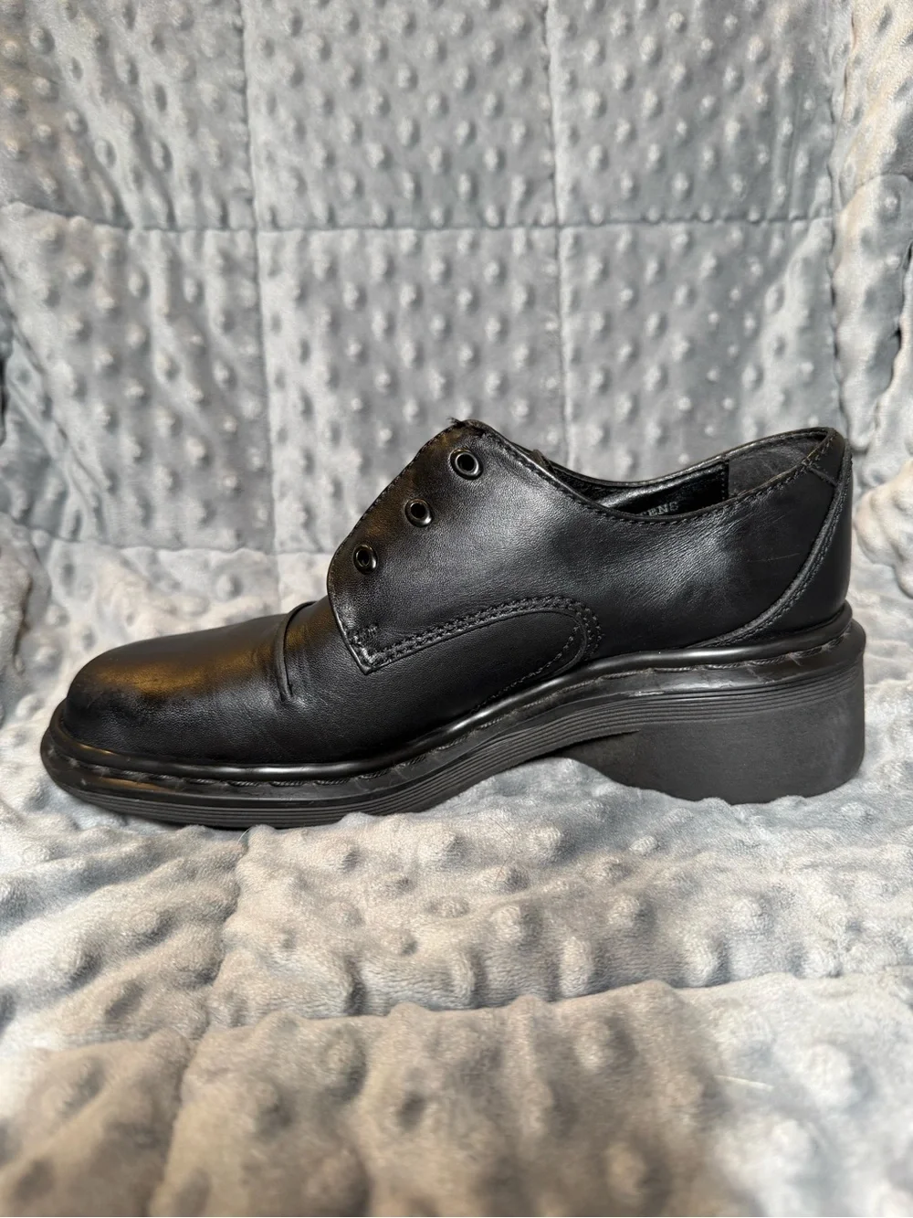 Dr. Martens Black Leather Cap-Toe Oxfords